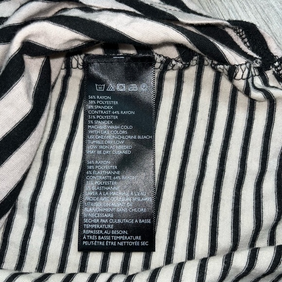 Sparkle & Fade Striped Elbow Sleeve Shirt Small Black Cream - Picture 4 of 13